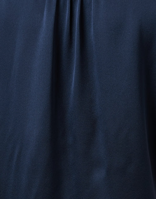 Navy Blue Silk Women's Blouse for Versatile Wardrobe