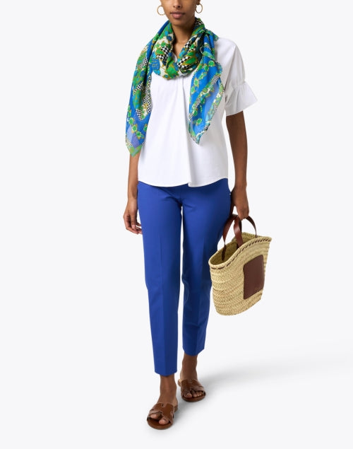 Crosby Crisp White Silky Cotton Blend Poplin Women's Top for Workweek