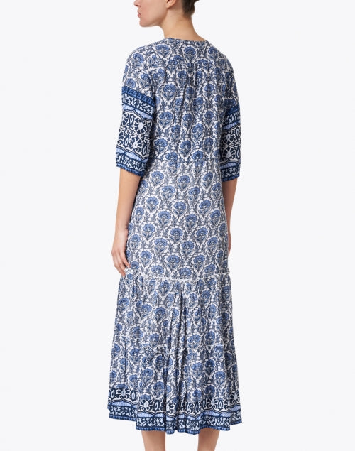 Stylish Navy-Printed Carrie Midi Dress by Walker & Wade
