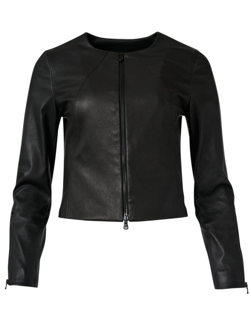 Stretchy Black Genuine Leather Men's/Women's Jacket for Fashionable Layering