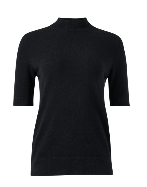 Stylish Black Lurex-finished Cashmere Sweater