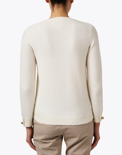 Timeless Ivory Lambswool Blend Classic Cardigan for Elegant Looks