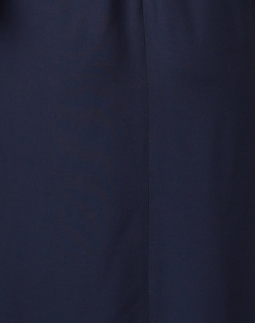 Stylish Navy Midi Dress with Draped 3/4 Sleeves