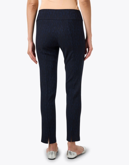 Stylish Navy and Black Elastic Waist Pull - On Ankle Pants