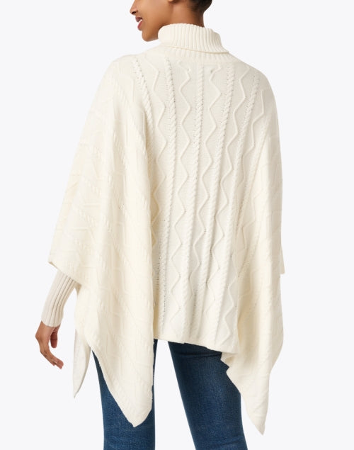 Perry Soft Ivory Cotton - Cashmere Cable - Knit Poncho