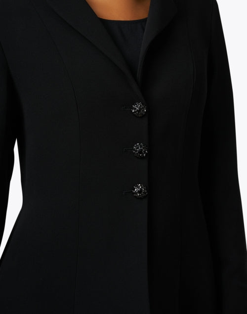 Stylish Black Crepe Women's Jacket for Year - round Wear