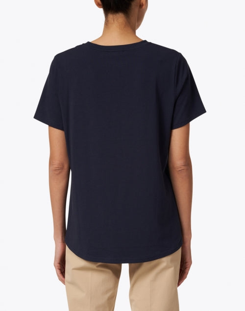 Navy-Colored Christy Cotton Modal Blend Everyday T-Shirt