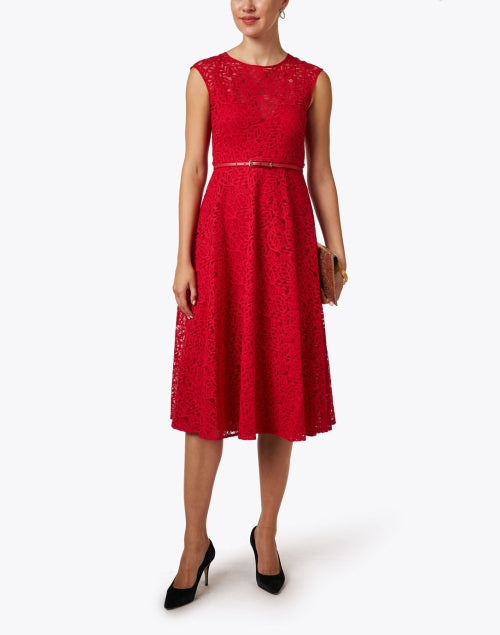 Stunning Max Mara Studio Pioggia Red Lace Women's Dress