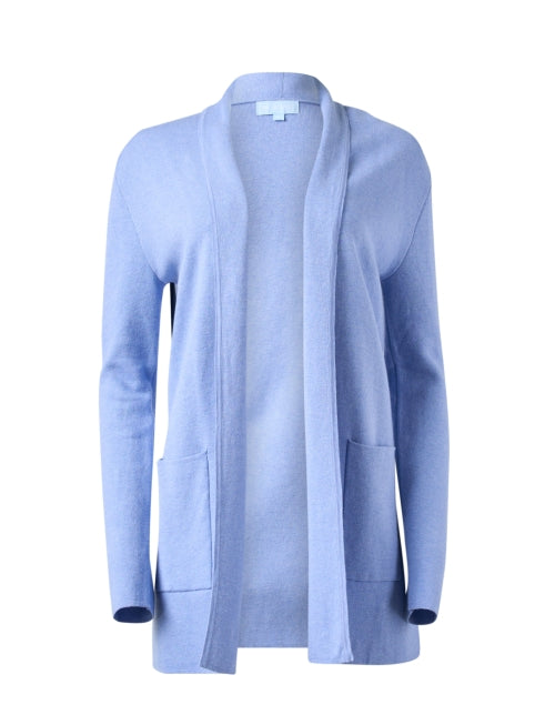 Luxurious Blue Cotton-Silk Blend Lightweight Travel Coat