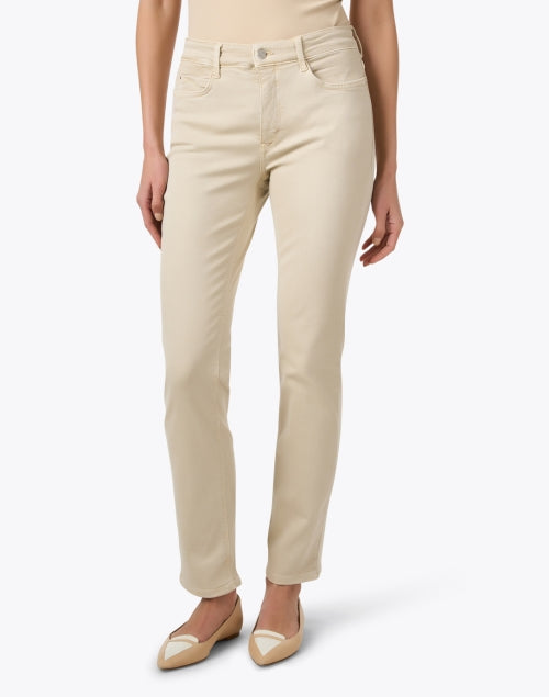 Dreamy Beige Color Straight-Leg Women's Denim Jeans