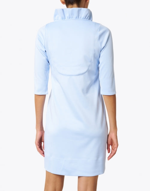 Stylish Periwinkle Slim - Fit Dress with Ruffled V - Neck