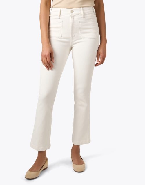 Classic Cream Stretch Bootcut High-Waisted Hustler Jeans