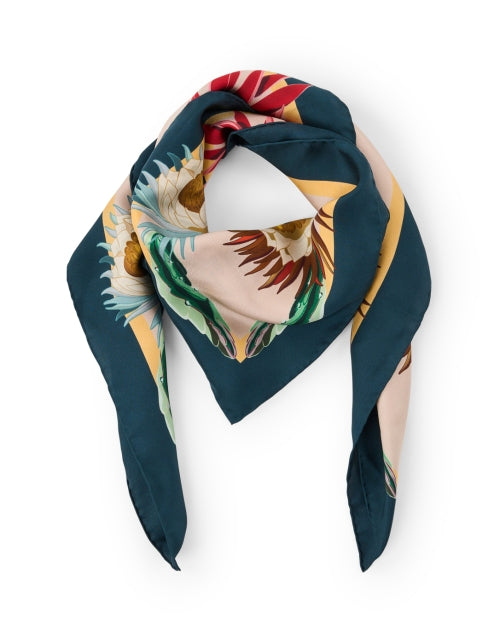 Franco Ferrari Lightweight Silk Scarf with Multi - Floral Print in Trendy Hues