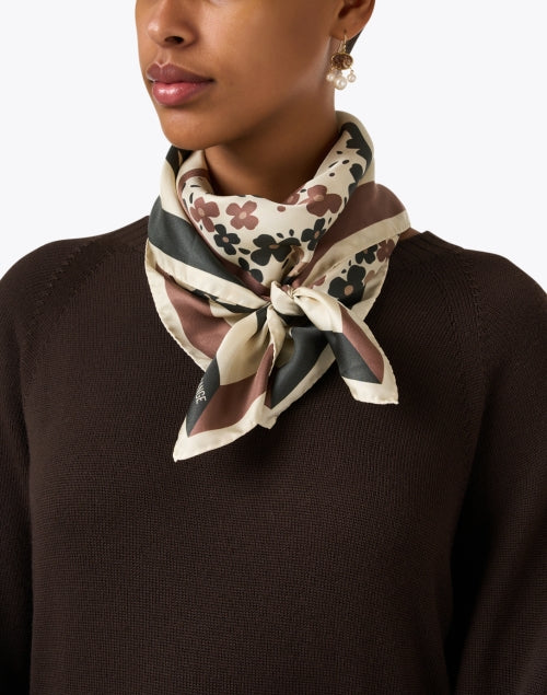 Lewis Brown Exquisite Multi - Floral 100% Silk Scarf