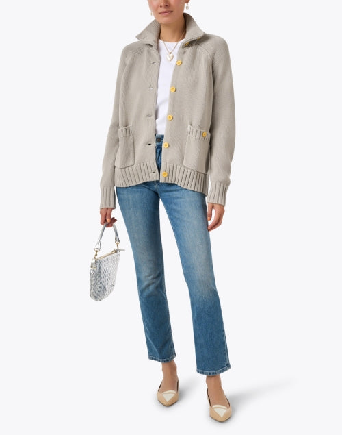 Joyful Beige Women's Knit Cardigan for Fashionable Layering