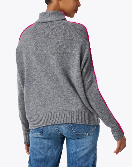 Thea Women's Grey Cashmere Knit Turtleneck Sweater for Transitional Seasons