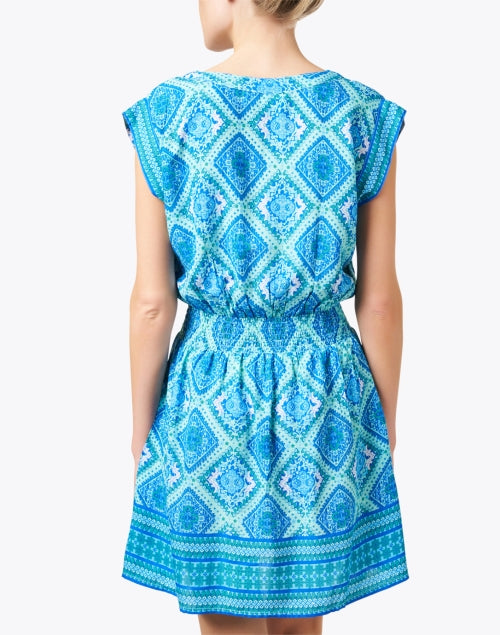 Stylish Anna Women's Blue Patterned Print Dress