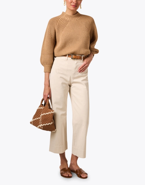 Apiece Apart's Cozy Camel Cotton Ribbed Relaxed-Fit Sweater