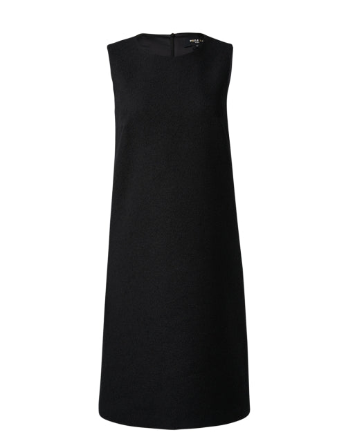 Elegant Black Cotton Crepe Women's Shift Dress