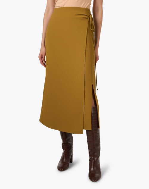 Stylish Ligea Ginger Brown Women's Wrap Midi Skirt