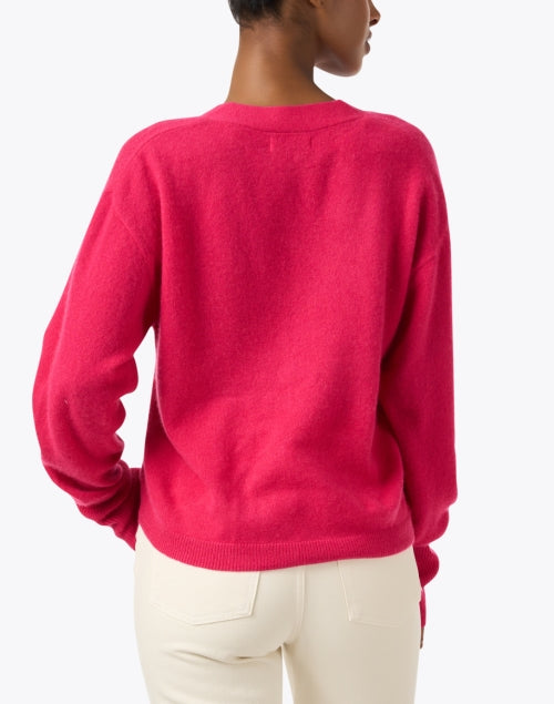 Stylish Women's Hot Pink Cashmere Knit Cardigan for the New Season