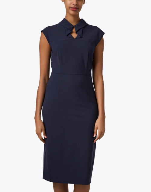 Navy Darshi Keyhole Design Women's Sheath Dress for Night Out