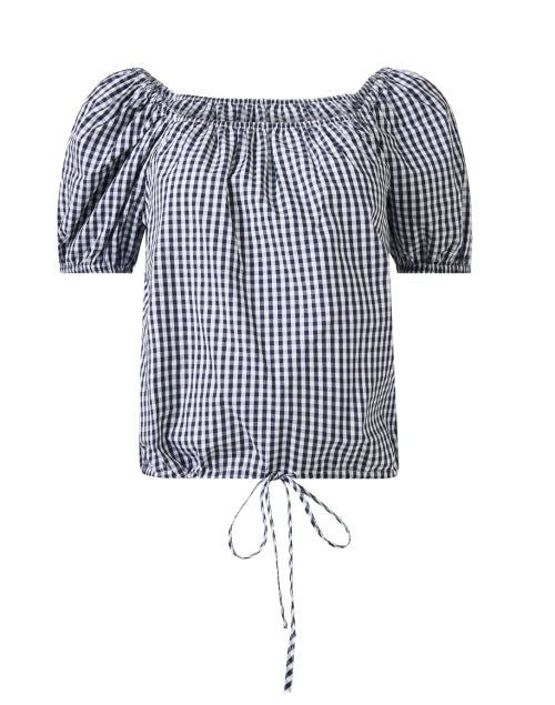 Navy and White Checked Maddie Cotton Top for Stylish Looks