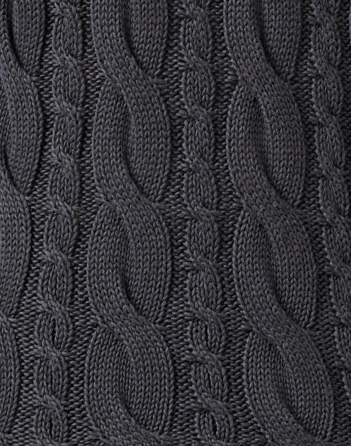 Stylish Grey Cable - Knit Cotton Roll - Neck Sweater for a Relaxed Look