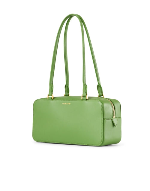Stylish Boxy Green Leather Shoulder Bag for Trendy Outfits