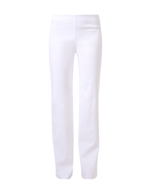 Comfortable Elastic-Waist Shawna White Pull-On Wide-Leg Trousers
