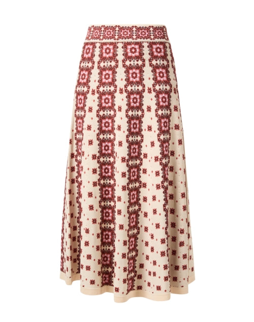 Stylish Maxine Mandala Patterned Mid-Length Knit Skirt for Women