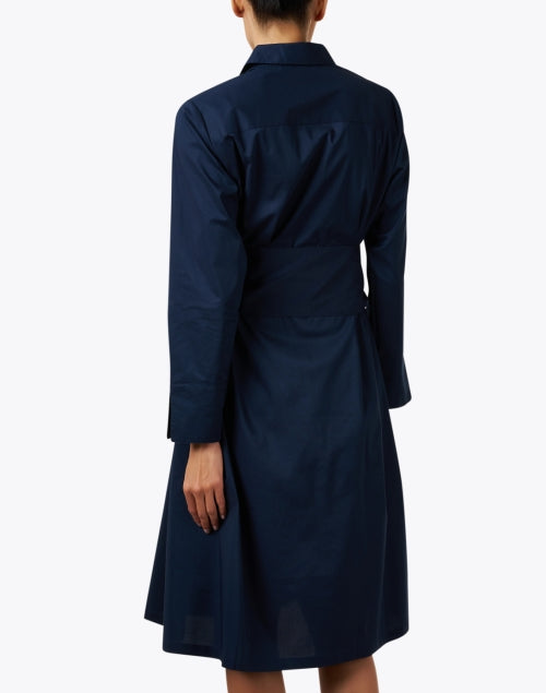 Stylish Navy Tamron Cotton Shirt Dress by Hinson Wu