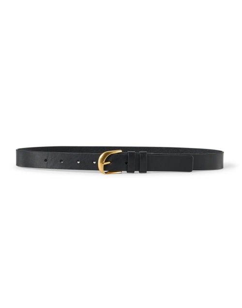 Stylish Gold - Buckled Twist Black Leather Fashion Belt