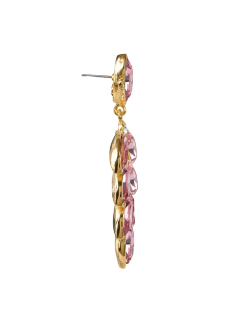 Gorgeous Gold and Pink Hanging Crystal Earrings for Women