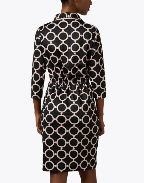 Stylish Black and Brown Print Twisted Women's Dress