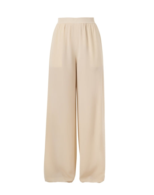 Hulin Women's Elegant Ivory Silk Wide-Leg Dress Pants
