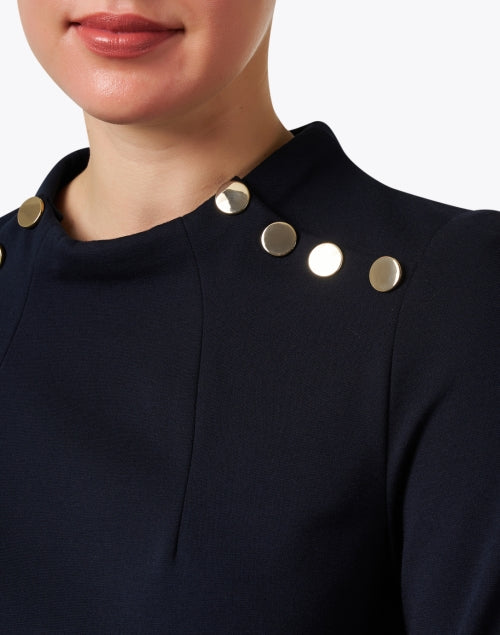 Stylish Navy Phoenix Jersey Tunic Dress with Button Details