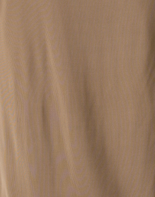 Elegant Taupe Stretch Jersey Sleeveless Longline Blouse