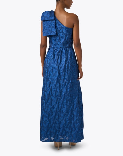 Caroline Royal Blue Organza One - Shoulder Ladies' Party Dress