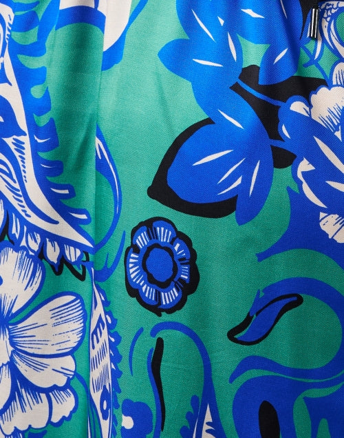 Marc Cain Sports Blue Multi-Colored Paisley Patterned Women's Dress