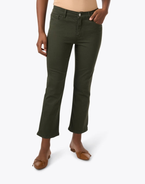 Stylish Pine Green Stretch Bootcut Denim Jeans