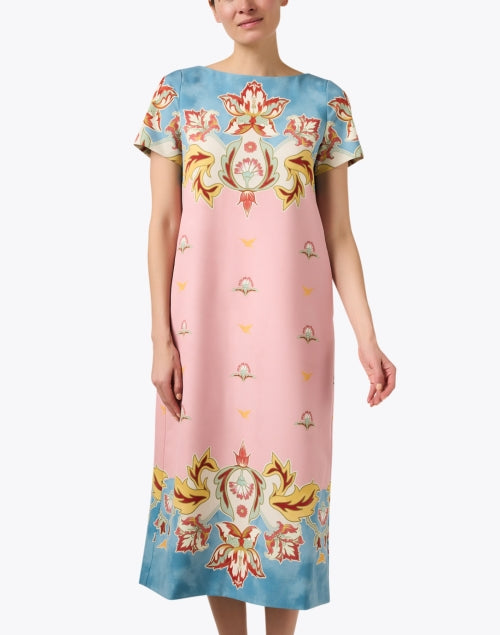 Stylish Adria Dress with Exquisite Pink and Blue Print