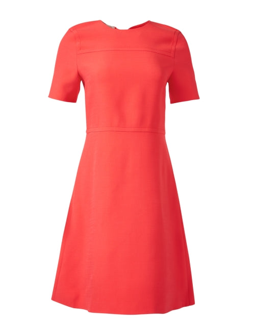 Stunning Poppy Red Wool-Silk Blend Sheath Dress for Women