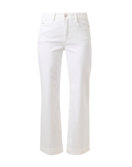 Stylish Dreamy White Wide - Leg Stretch Cotton Jeans for Everyday