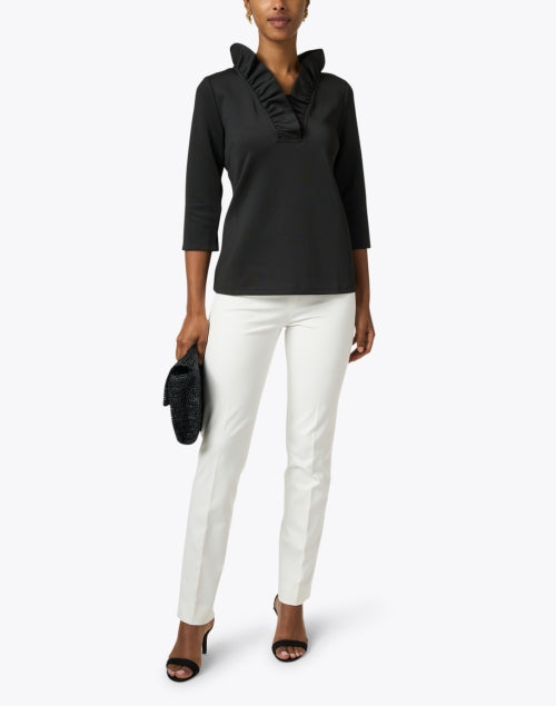 Ivory Stretch Side-Zipper Tapered Dress Pants for All Occasions