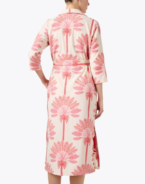 Vilagallo's Exquisite Diana Ivory and Pink Embroidered Women's Shirt Dress for a Stylish Look