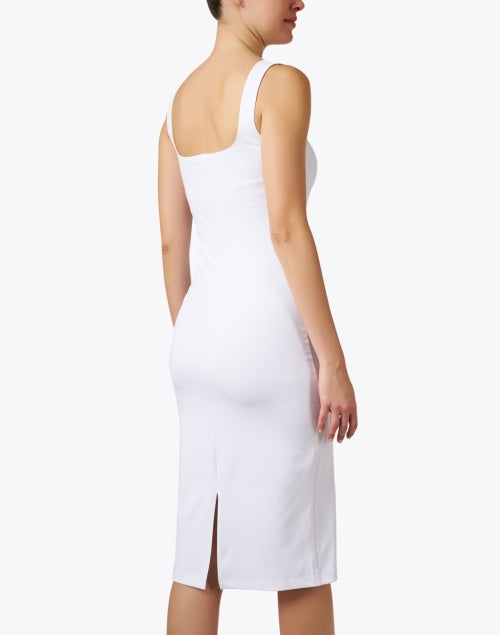 Ala von Auersperg's Elegant White Stretch Caterina Midi Dress