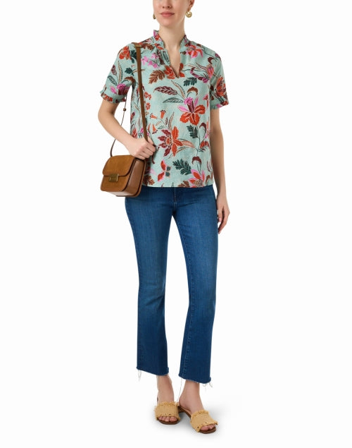 Stylish Stretch Blue Frayed Ankle-Hit Hustler Jeans
