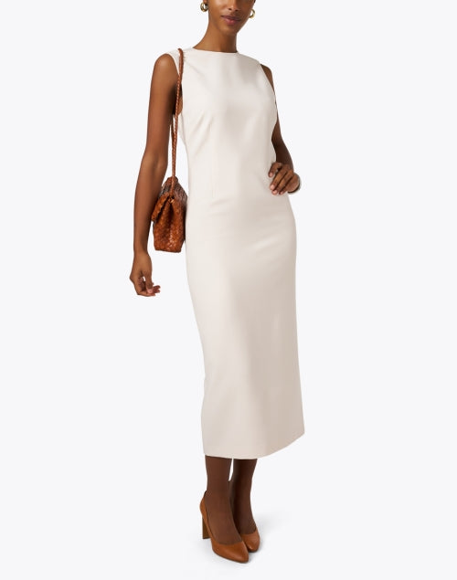 Elegant Ivory Sleeveless Sheath Dress by Vince