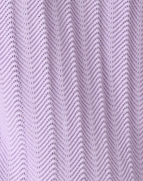 Luxurious Cotton Blend Pointelle Lavender Women's Cardigan